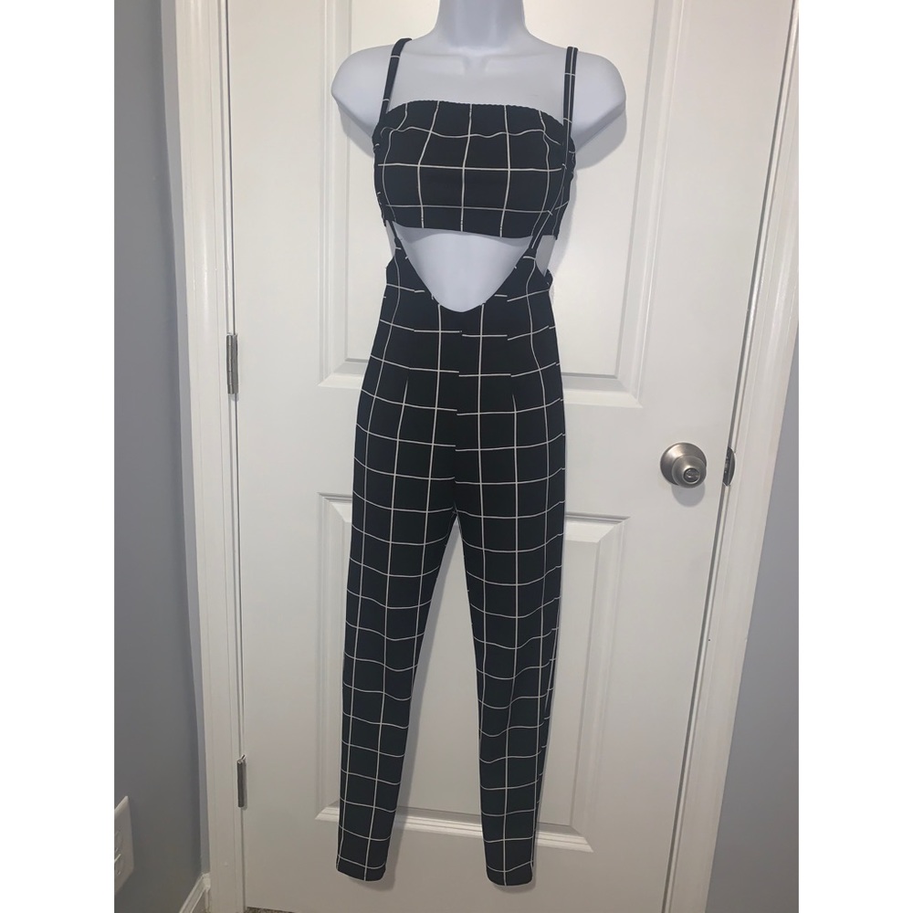 Plaid Overall & TubeTop set